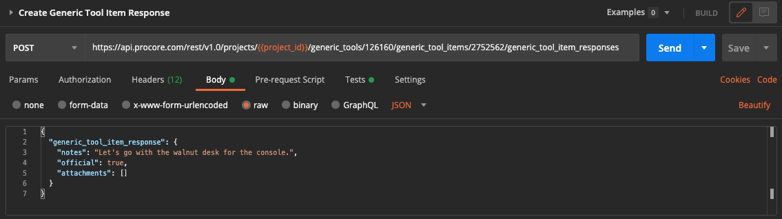 Create Item Response